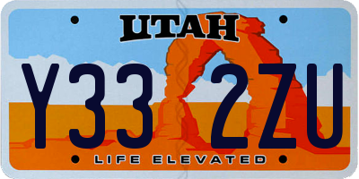 UT license plate Y332ZU