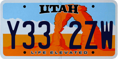 UT license plate Y332ZW