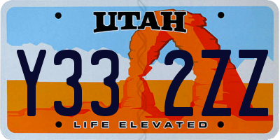 UT license plate Y332ZZ