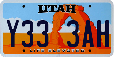 UT license plate Y333AH