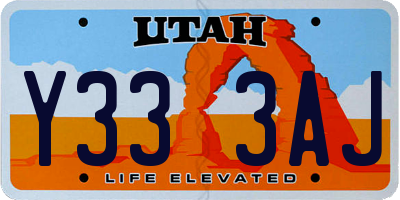 UT license plate Y333AJ