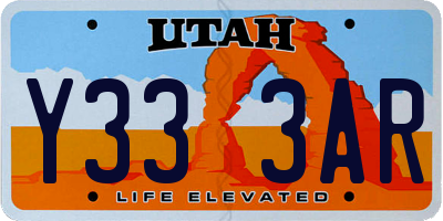 UT license plate Y333AR