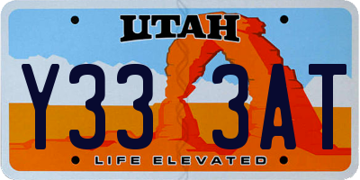 UT license plate Y333AT