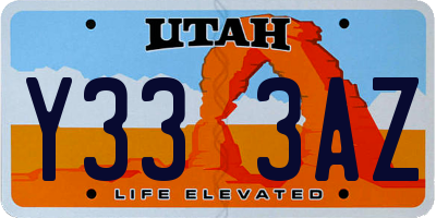 UT license plate Y333AZ