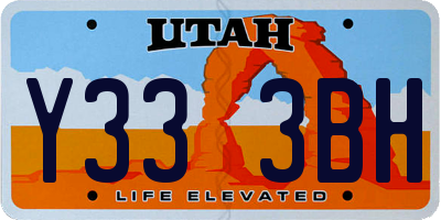UT license plate Y333BH