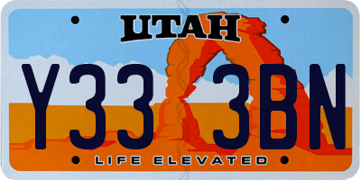 UT license plate Y333BN