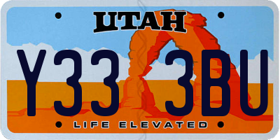 UT license plate Y333BU