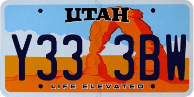 UT license plate Y333BW