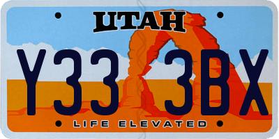 UT license plate Y333BX