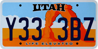 UT license plate Y333BZ