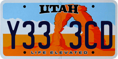 UT license plate Y333CD