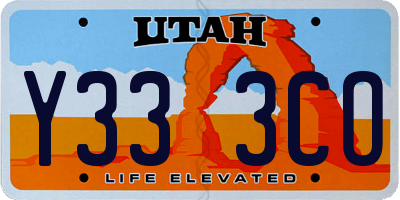 UT license plate Y333CO