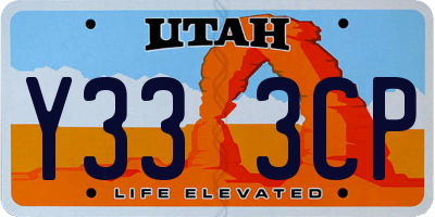 UT license plate Y333CP
