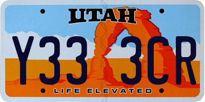 UT license plate Y333CR
