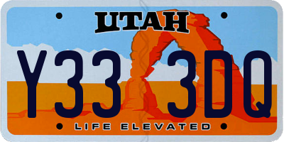 UT license plate Y333DQ