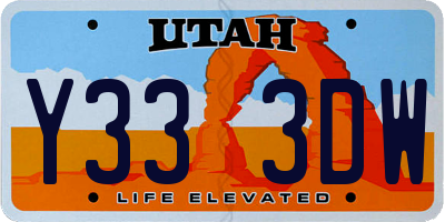 UT license plate Y333DW