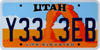 UT license plate Y333EB