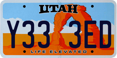UT license plate Y333ED