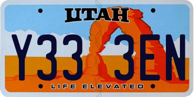 UT license plate Y333EN