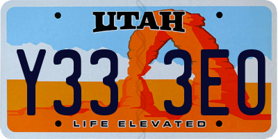 UT license plate Y333EO