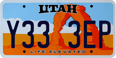 UT license plate Y333EP