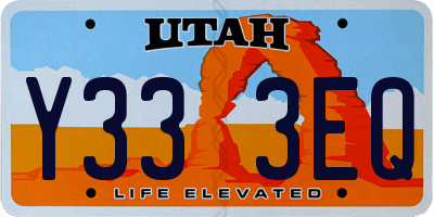 UT license plate Y333EQ