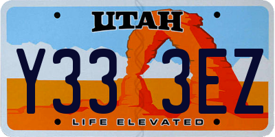 UT license plate Y333EZ