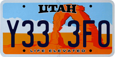 UT license plate Y333FO