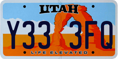 UT license plate Y333FQ