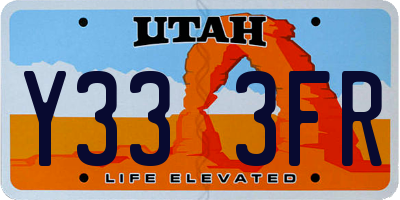 UT license plate Y333FR