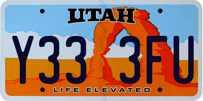 UT license plate Y333FU