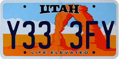 UT license plate Y333FY