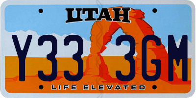 UT license plate Y333GM