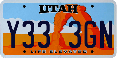 UT license plate Y333GN