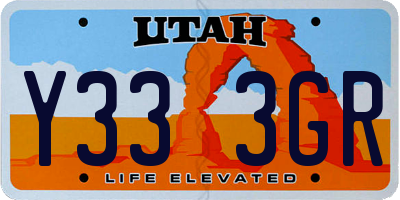 UT license plate Y333GR