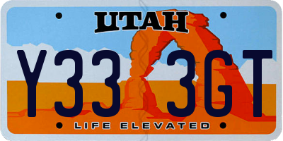 UT license plate Y333GT
