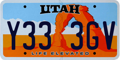 UT license plate Y333GV