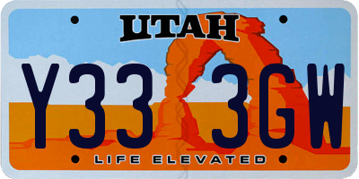 UT license plate Y333GW