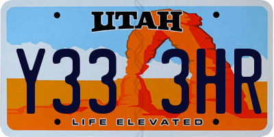 UT license plate Y333HR