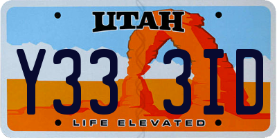 UT license plate Y333ID