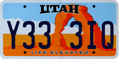 UT license plate Y333IQ
