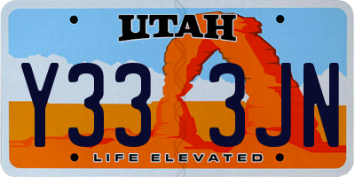 UT license plate Y333JN