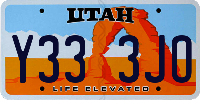 UT license plate Y333JO