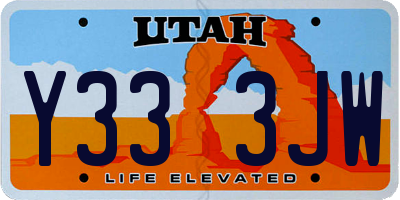 UT license plate Y333JW