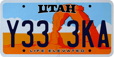 UT license plate Y333KA