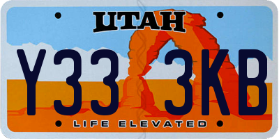 UT license plate Y333KB