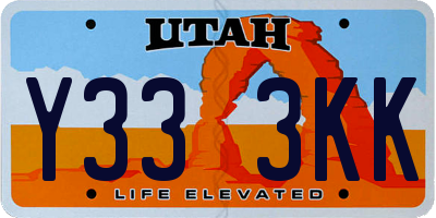 UT license plate Y333KK