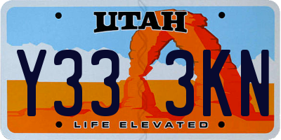 UT license plate Y333KN
