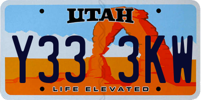 UT license plate Y333KW