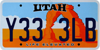 UT license plate Y333LB